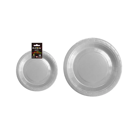 Plato de papel plateado 9 pulgadas 22.8 cm 10pcs