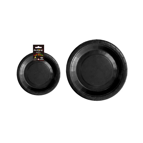 Plato de papel negro 9 pulgadas 22.8 cm 10pcs