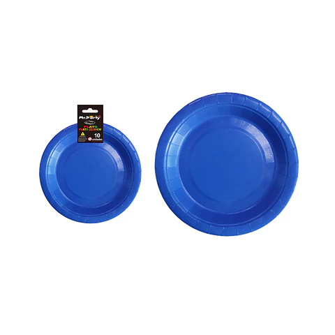 Plato de papel azul rey 9 pulgadas 22.8 cm 10pcs