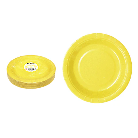 Platos de papel amarillo 18cm 40pcs