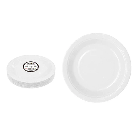 Platos de papel blanco 18cm 40pcs