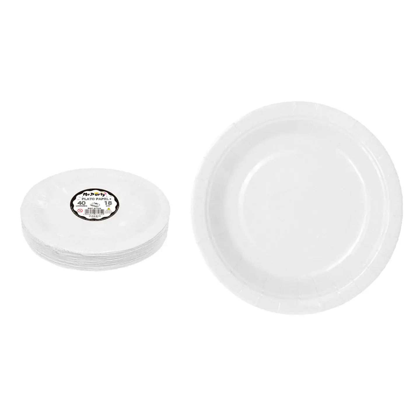 Platos de papel blanco 18cm 40pcs 1