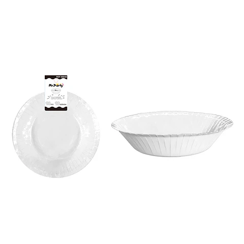 Bowl redondo de cartón blanco 18cm 10pcs