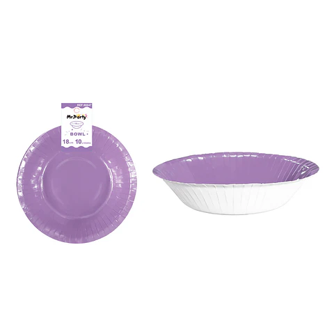 Bowl redondo de cartón morado 18cm 10pcs