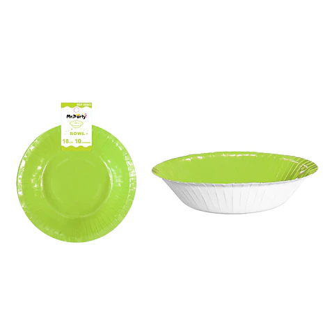 Bowl redondo de cartón verde manzana 18cm 10pcs