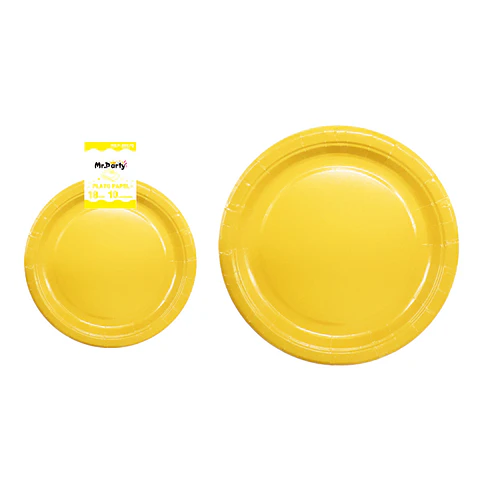 Platos de papel amarillo 18cm 10pcs