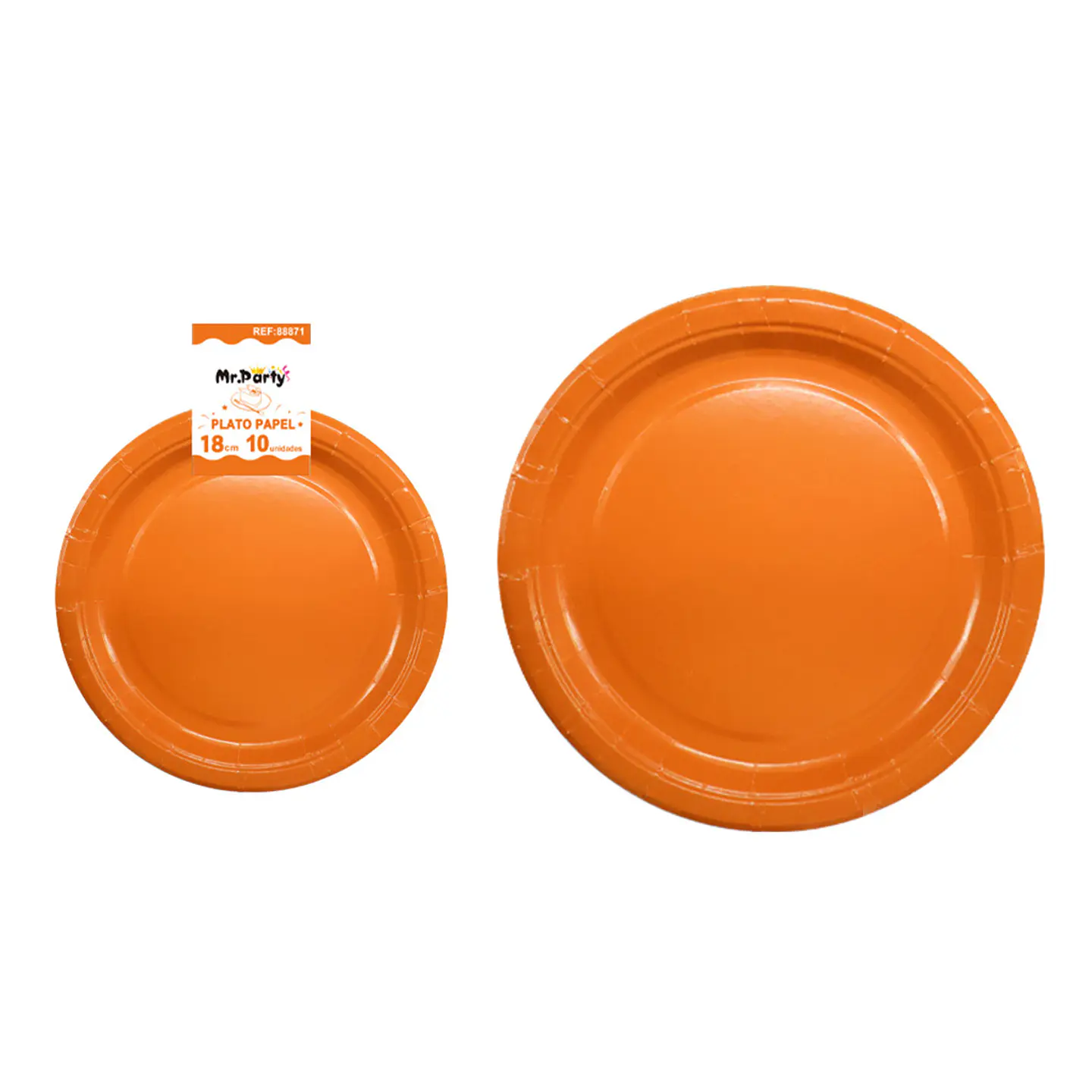 Platos de papel naranja 18cm 10pcs 1