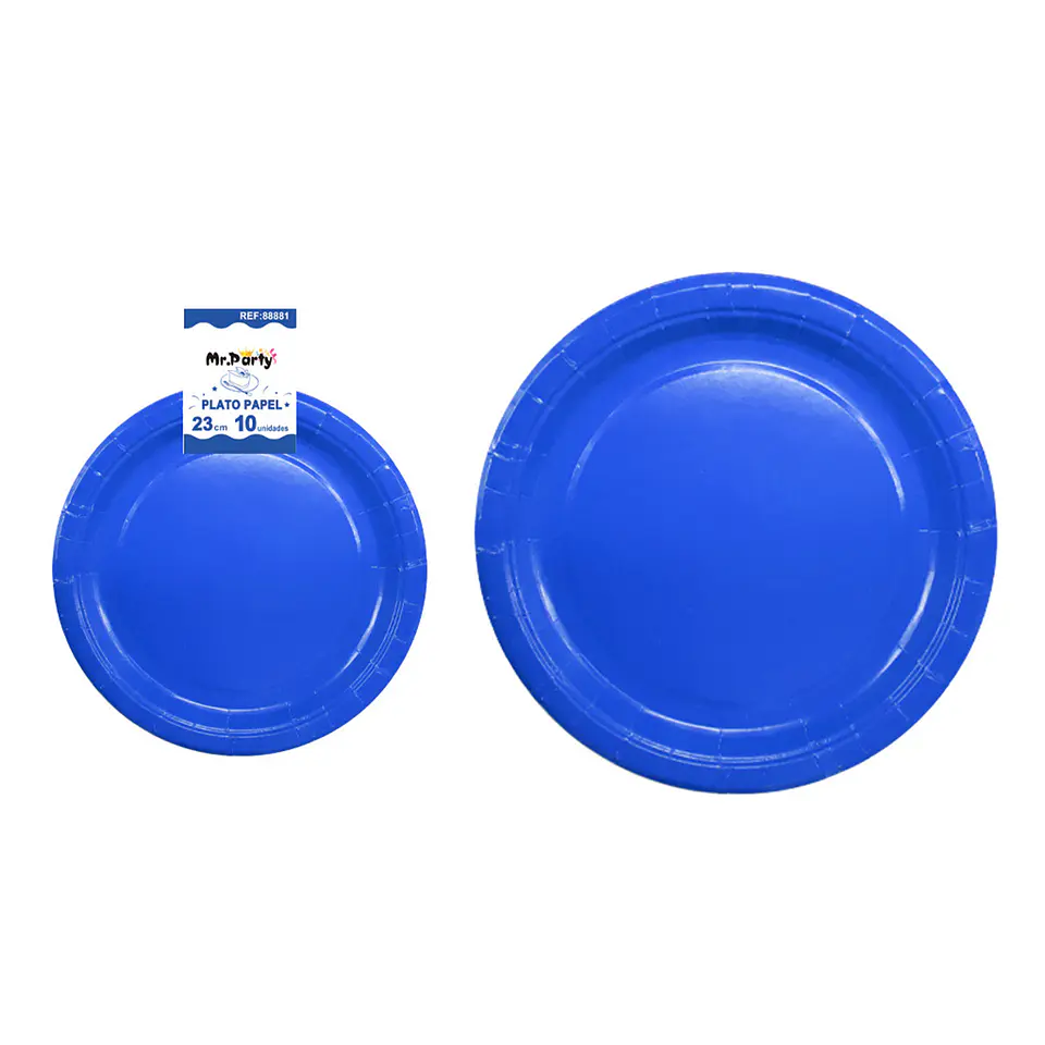Platos de papel azul rey 23cm 10pcs 1