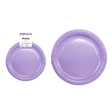 Platos de papel lila 23cm 10pcs