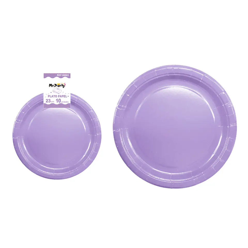 Platos de papel lila 23cm 10pcs 1