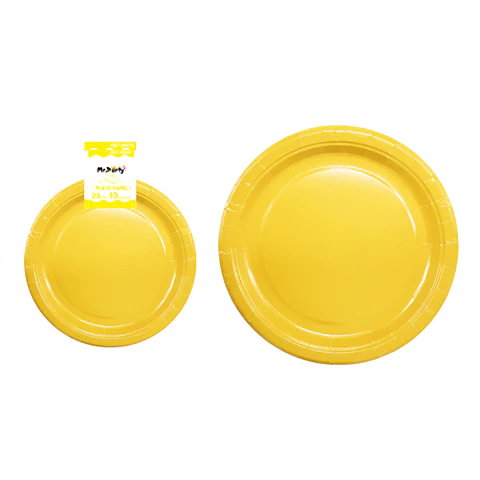 Platos de papel amarillo 23cm 10pcs