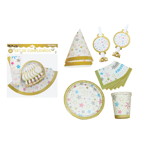 Set de servicios de estrellas para cumpleaños 30pcs