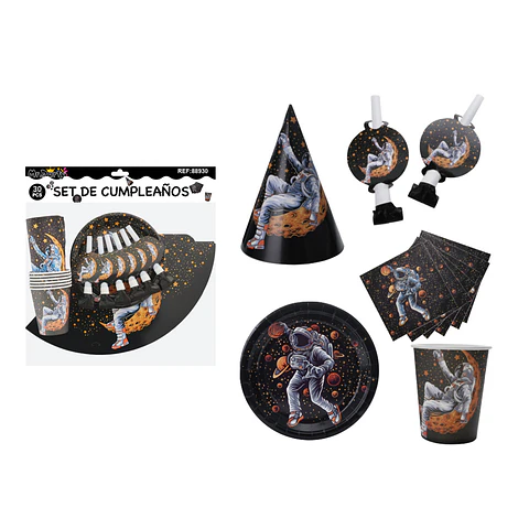 Set de servicios de astronauta para cumpleaños 30pcs