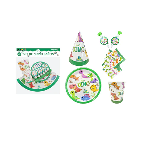 Set de servicios de dinosaurios para cumpleaños 30pcs