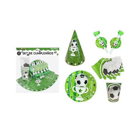 Set de servicios de fútbol para cumpleaños 30pcs