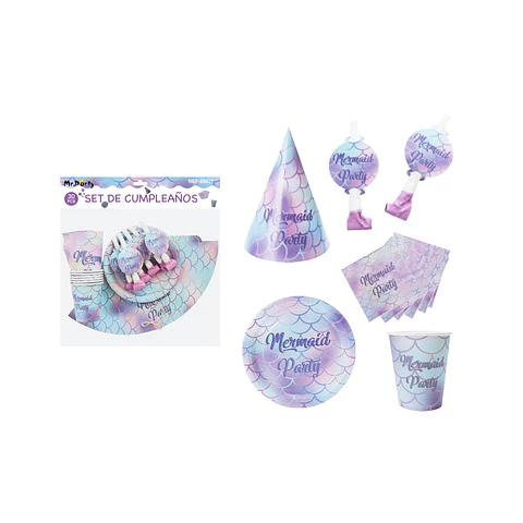 Set de servicios de sirena para cumpleaños 30pcs