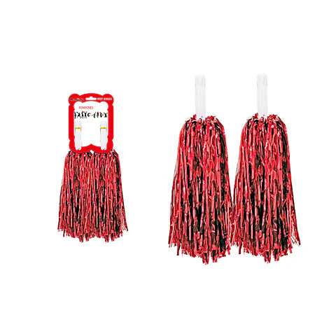 Pompones porrista rojo 2pcs 33cm