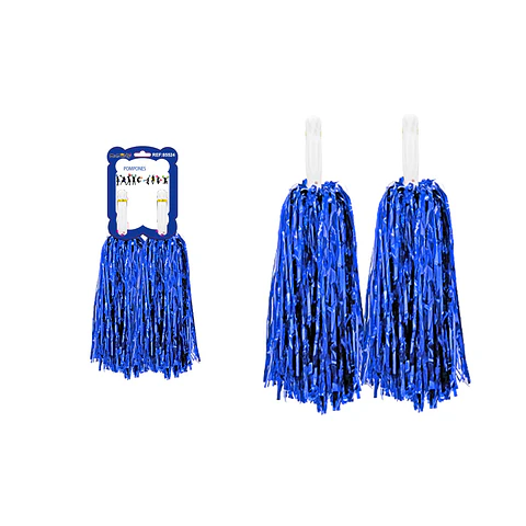 Pompones porrista azul 2pcs 33cm