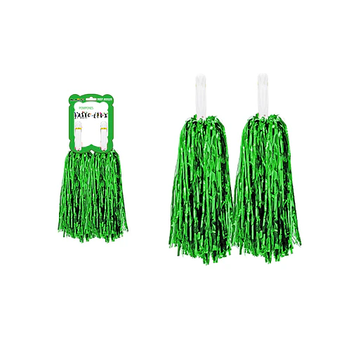 Pompones porrista verde 2pcs 33cm