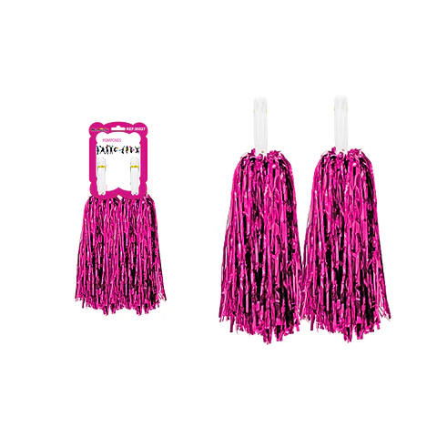 Pompones porrista fucsia 2pcs 33cm