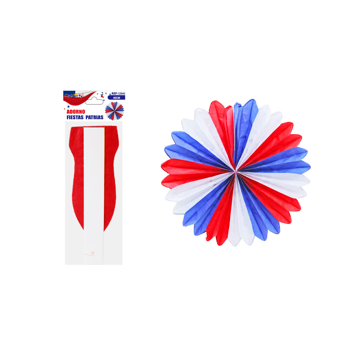 Adorno abanico colgante Fiestas Patrias 40cm