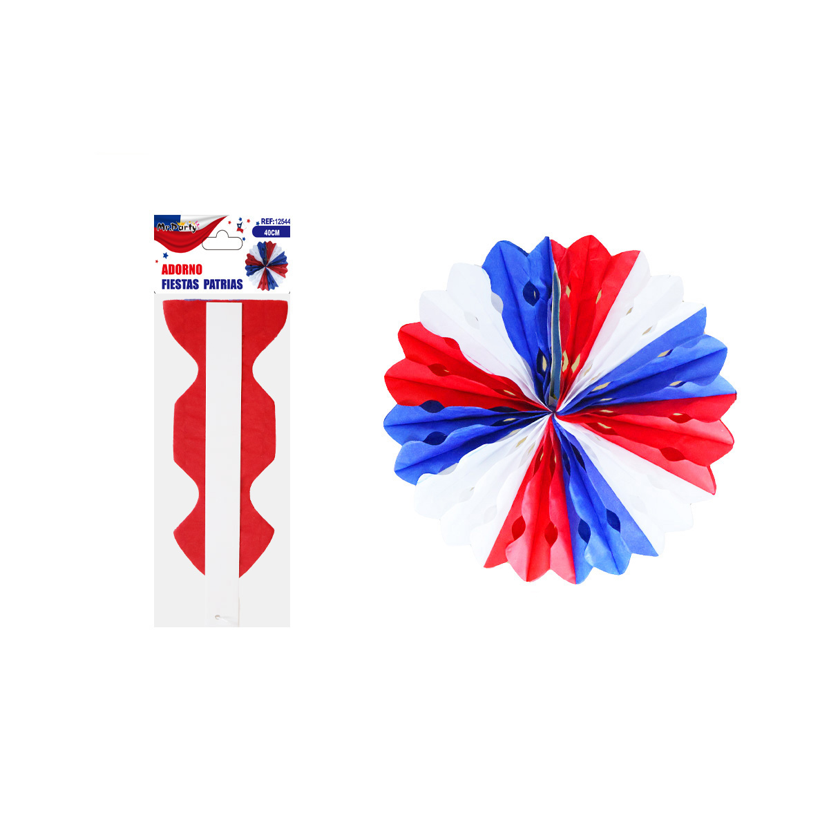 Adorno abanico colgante Fiestas Patrias 40cm