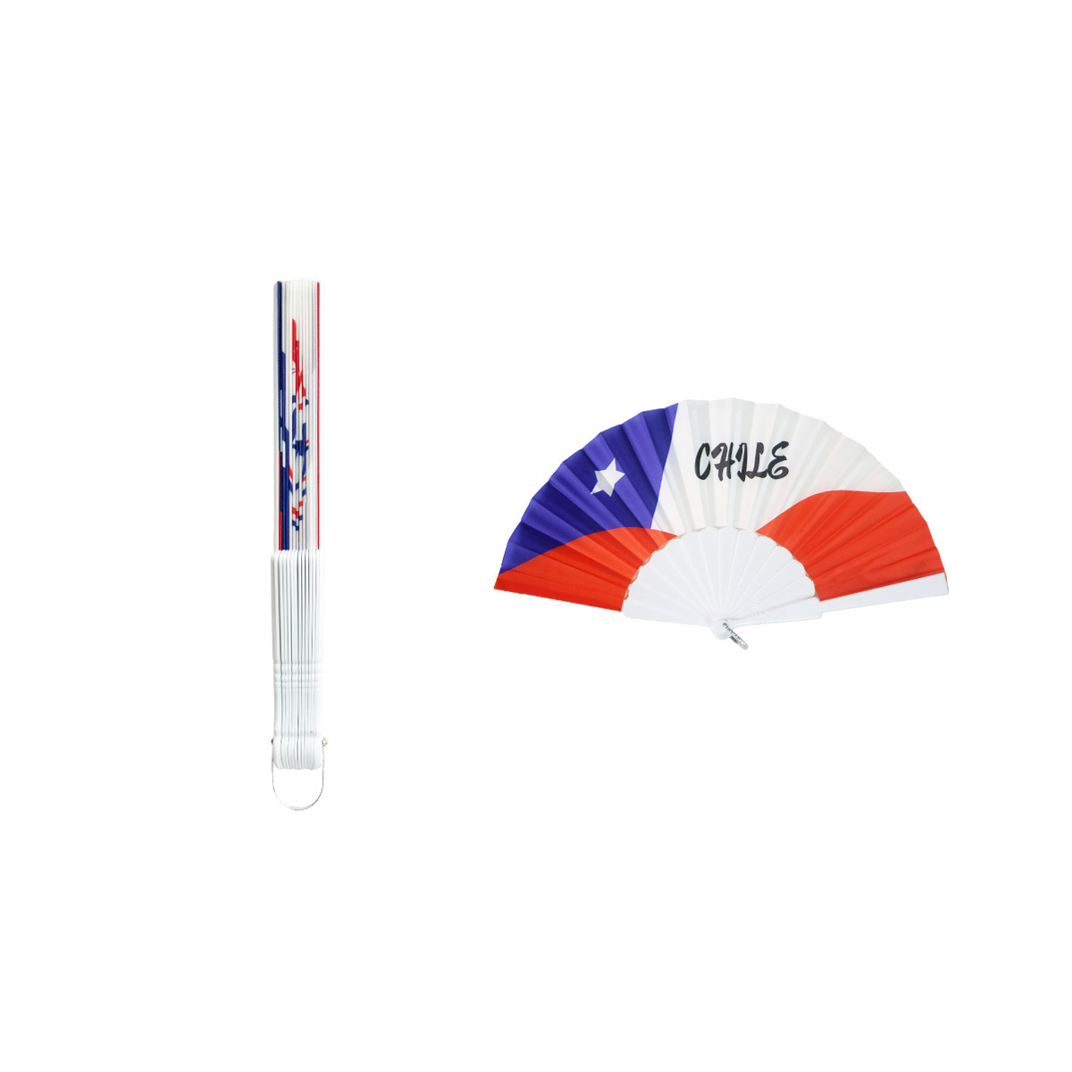 Abanico Bandera Chile 23cm
