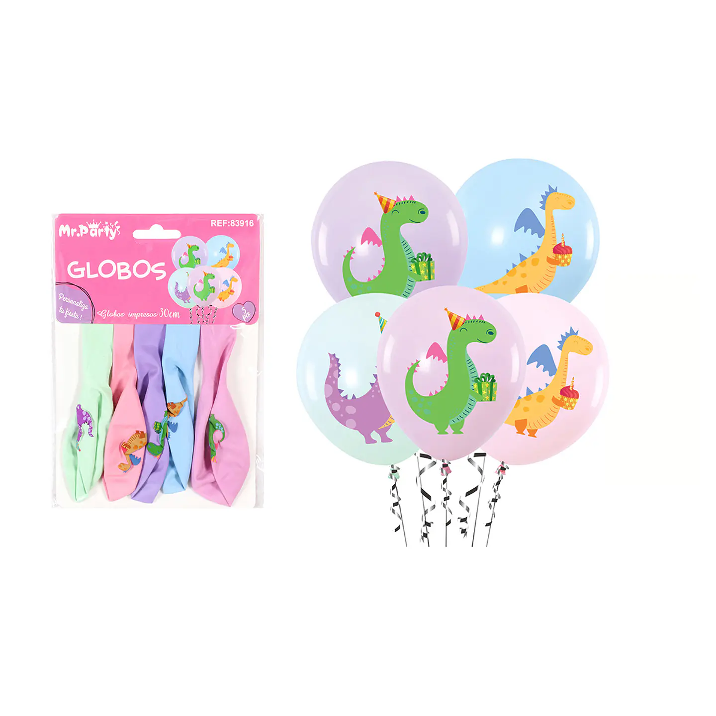 Globos de látex dinosaurios 5pcs 1