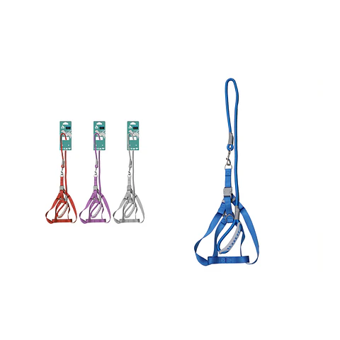 Set de arnés con correa redonda y mango blando 0.6cm*120cm Color Aleatorio