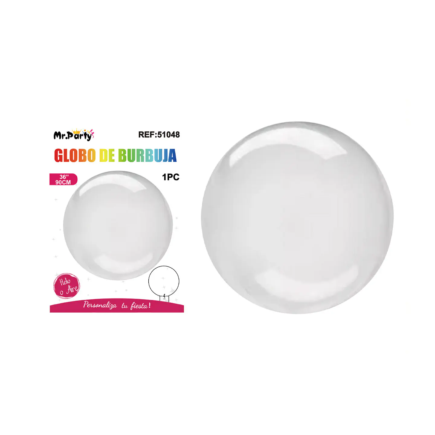 Globo burbuja transparente 90cm 1