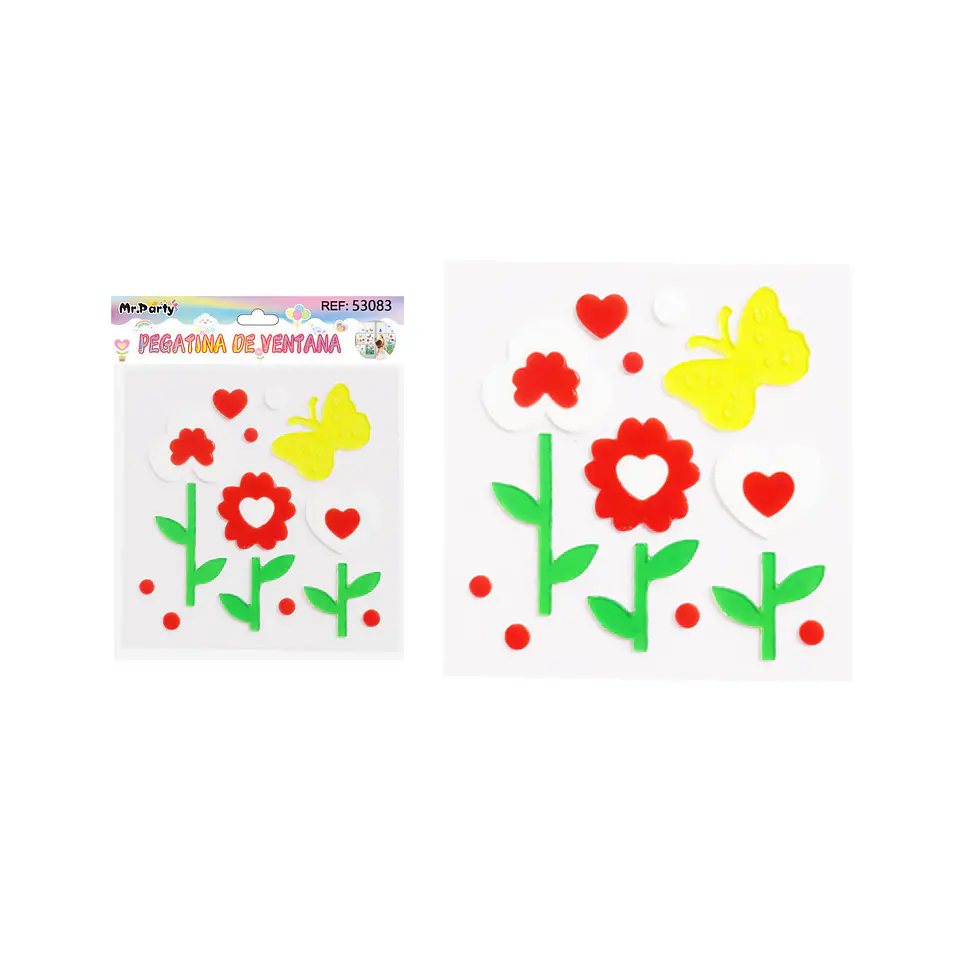 Pegatina de flores para ventana 20.5*20cm 1