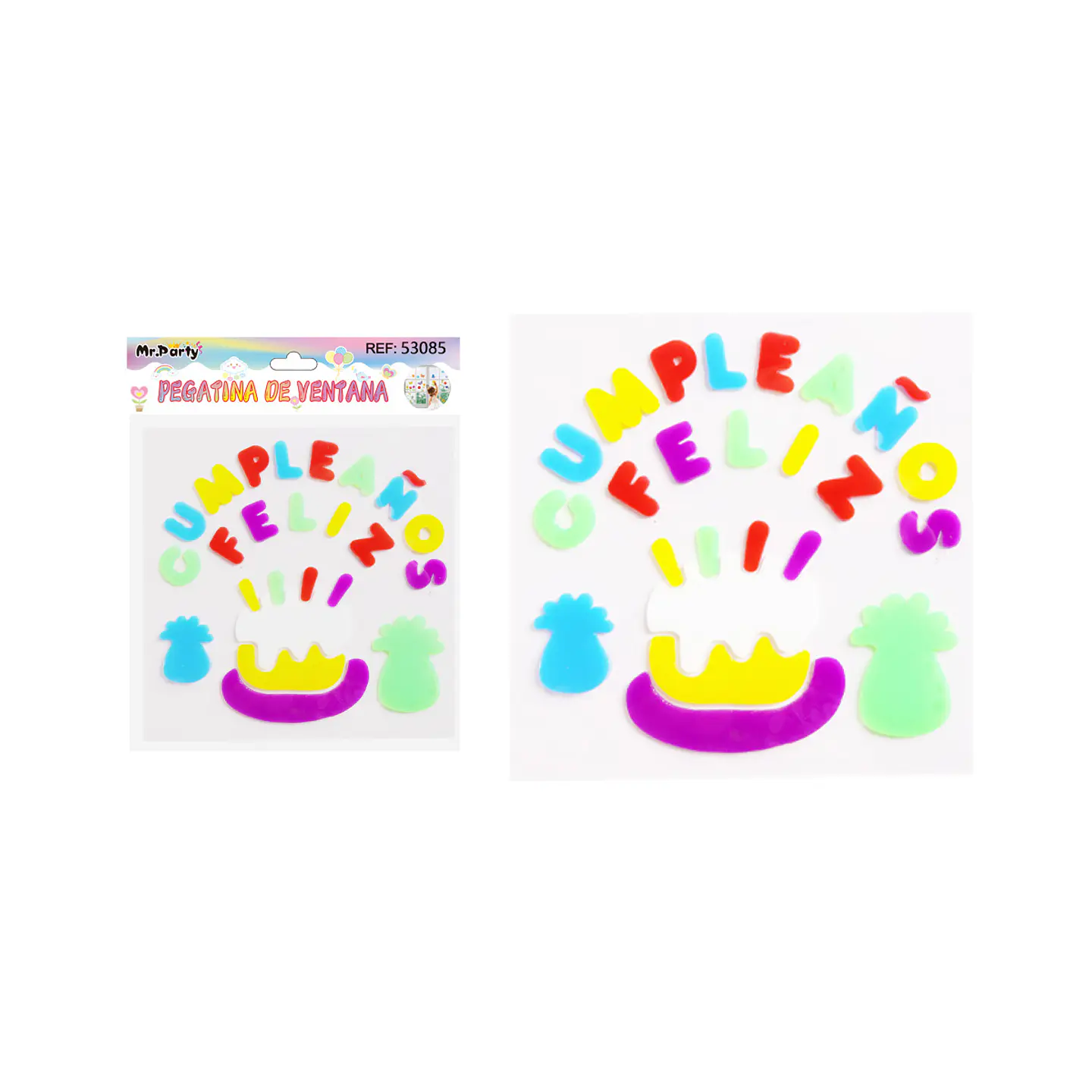 Pegatina de ventana 20.5*20cm feliz cumpleaños 1
