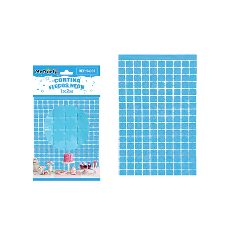 Cortina de flecos macaron azul 1m*2m