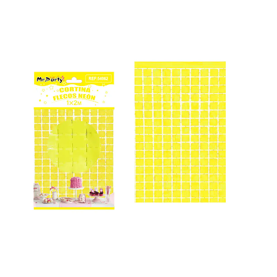 Cortina de flecos macaron amarillo 1m*2m 1