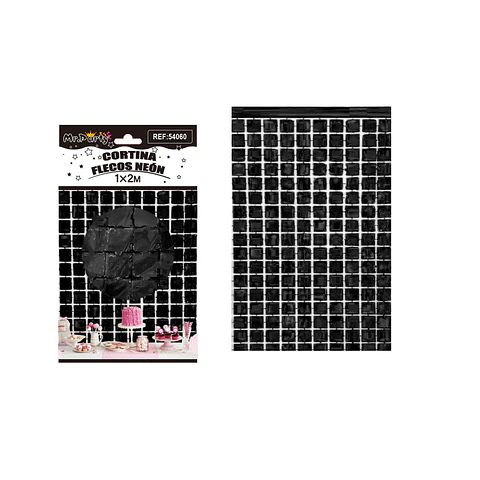 Cortina de flecos macaron negro 1m*2m
