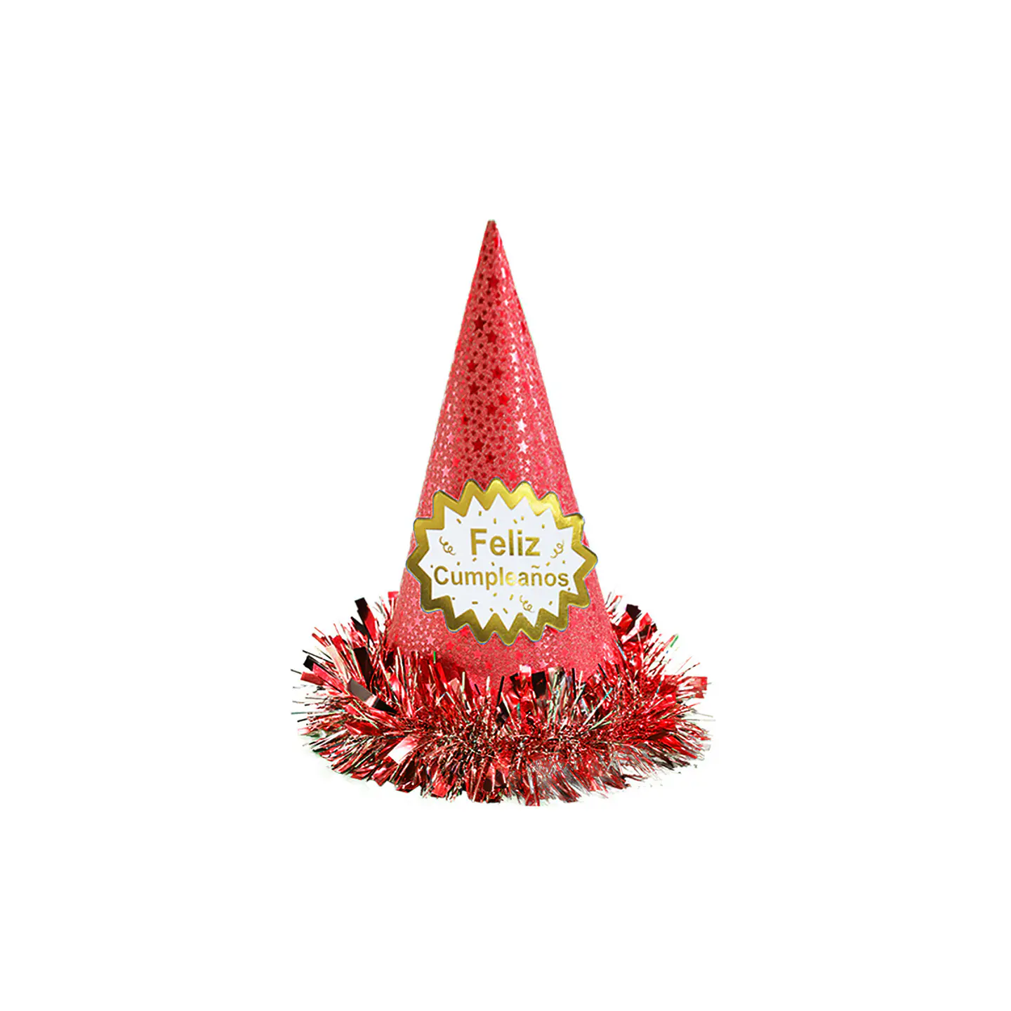 Gorro cotillón feliz cumpleaños rojo 34cm 1