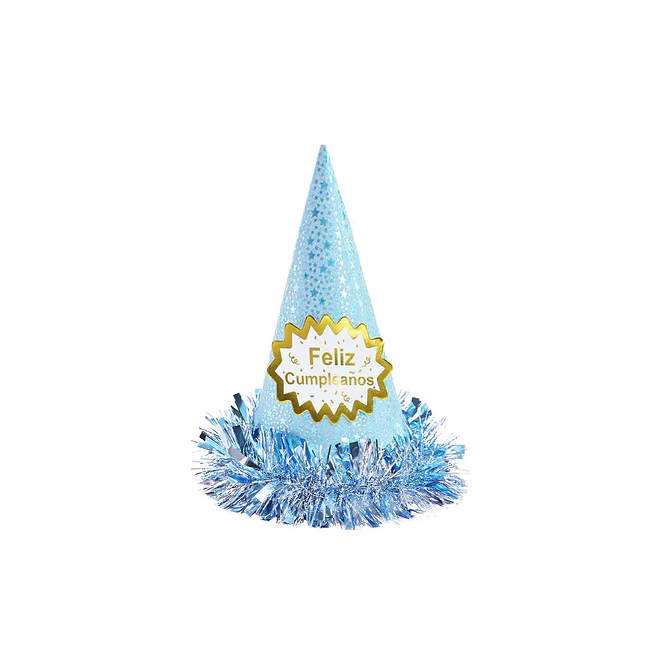 Gorro cotillón feliz cumpleaños azul 34cm 1
