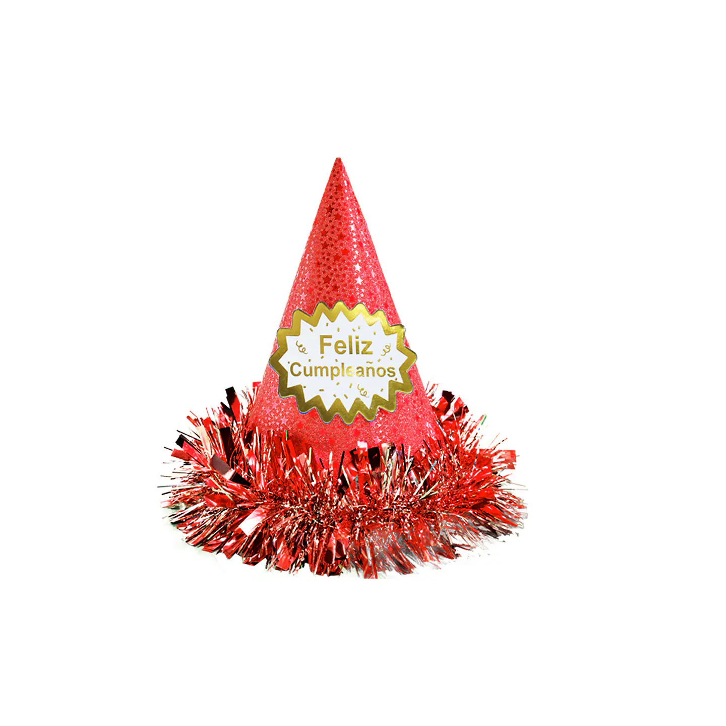 Gorro cotillón feliz cumpleaños rojo 24cm 1