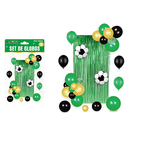 Set de globos con cortina verde 36pcs