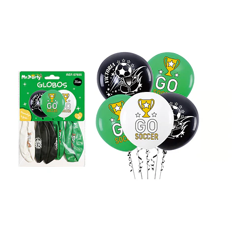 Globos de látex fútbol 30cm 5pcs 