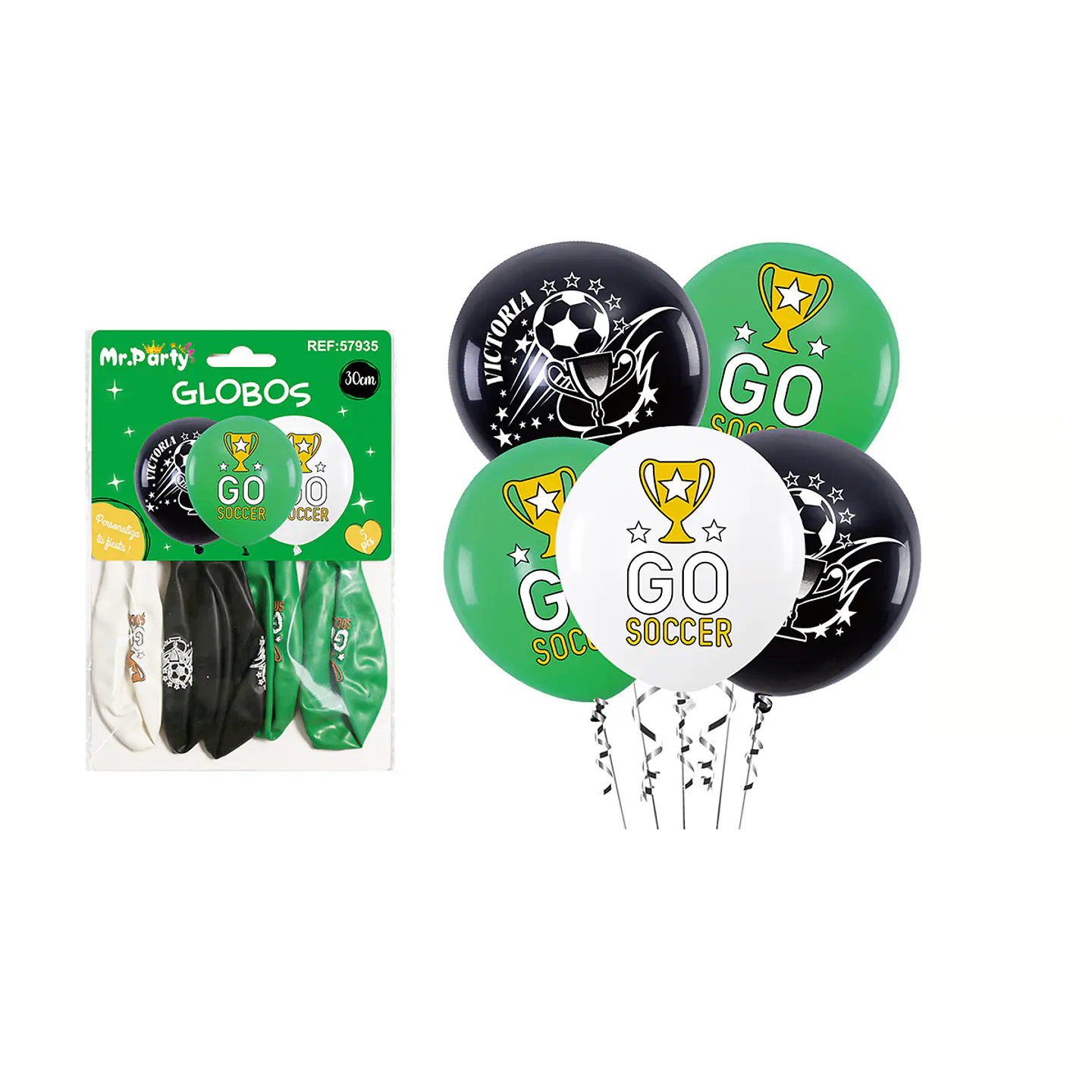 Globos de látex fútbol 30cm 5pcs  1