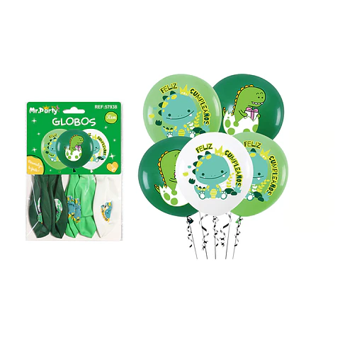Globos de látex dinosaurios 30cm 5pcs