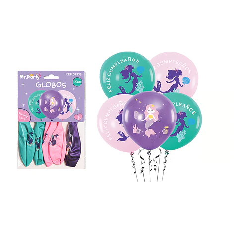 Globos de látex sirena 30cm 5pcs
