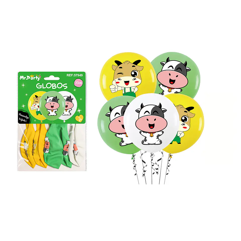 Globos de látex vaca 30cm 5pcs 1