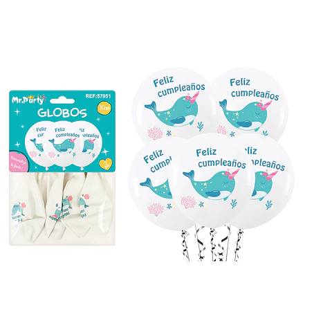 Globos de látex narval 30cm 5pcs