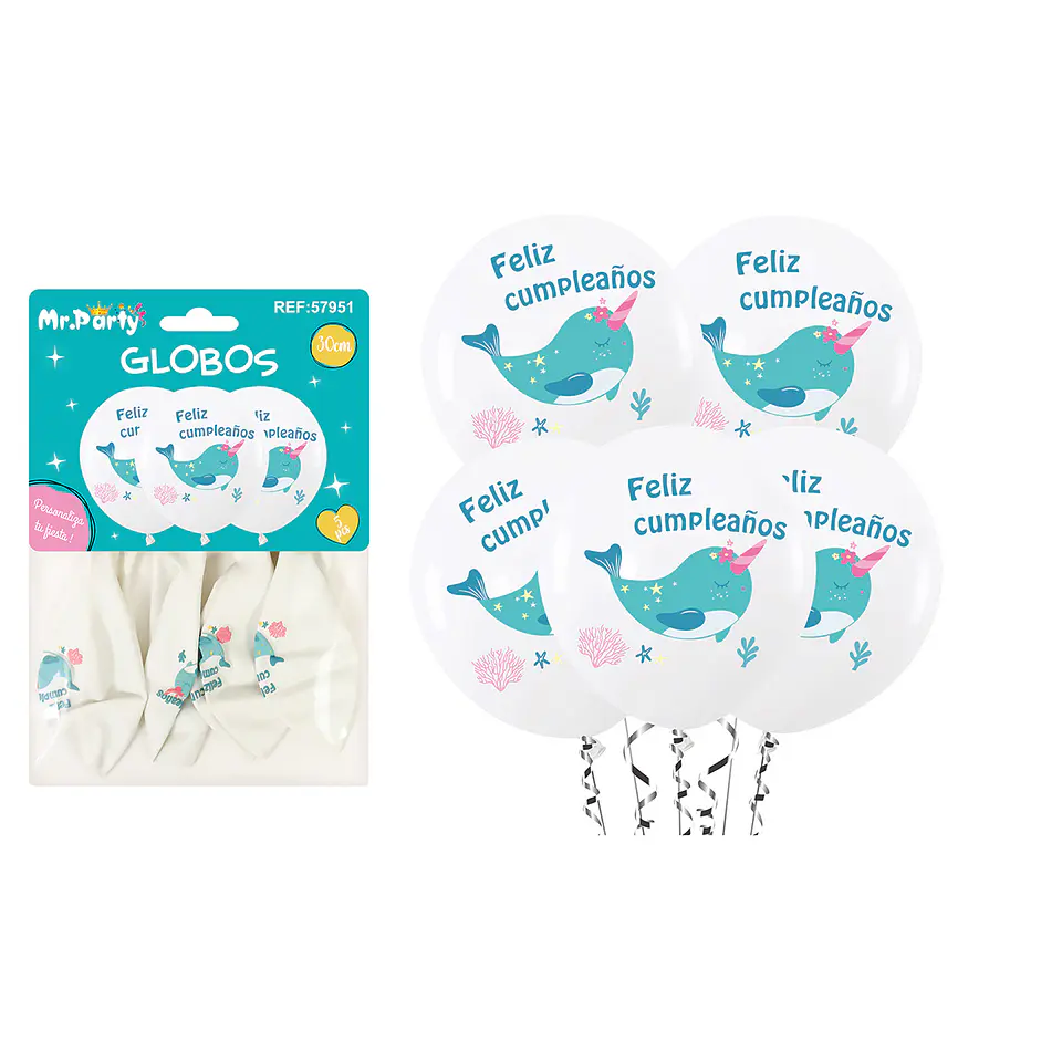 Globos de látex narval 30cm 5pcs 1