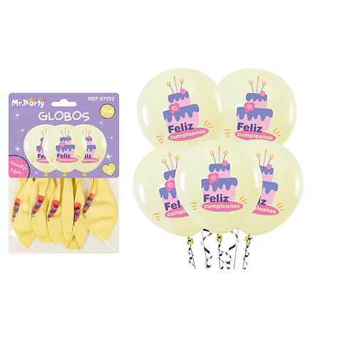 Globos de látex feliz cumpleaños 30cm 5pcs