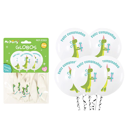 Globos de látex dinosaurios 30cm 5pcs