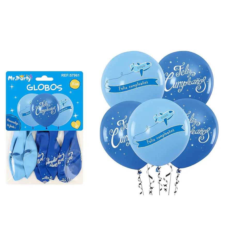 Globos de látex avión feliz cumpleaños 30cm 5pcs 1