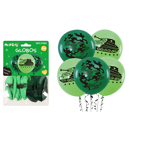 Globos de látex verde tanque 30cm 5pcs